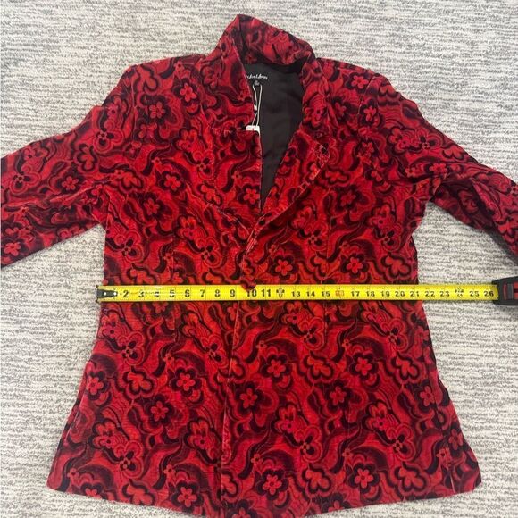 NWT Penny Blazer Red Velvet Floral Retro Size 2XL - Picture 10 of 16